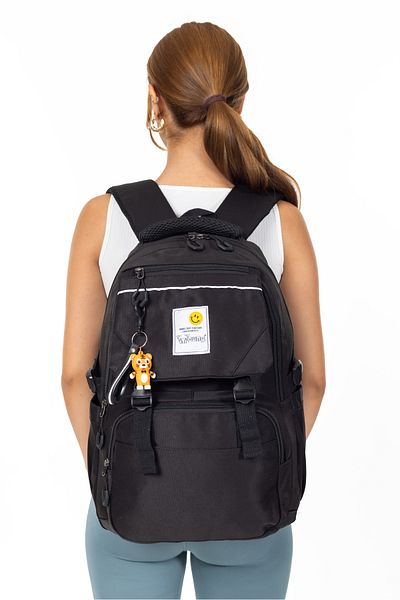 Necati Çanta Black 15.6 Inch Laptop Compatible Backpack