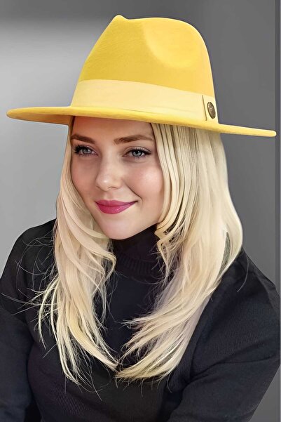 Trenderrs Kadın Panama Kaşe Fötr Şapka