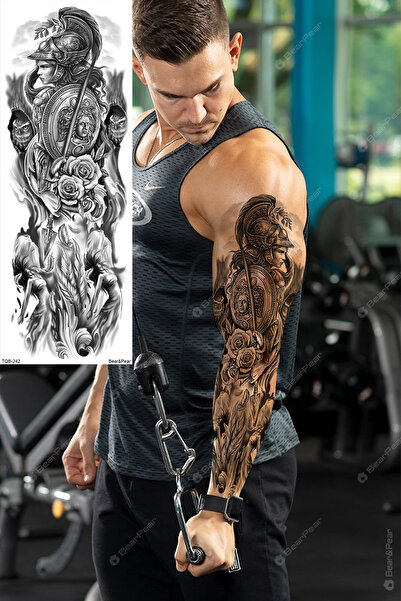 BP Tattoo Savaşçı Dövmesi Kol Kaplama Dövme Kol Dövmesi
