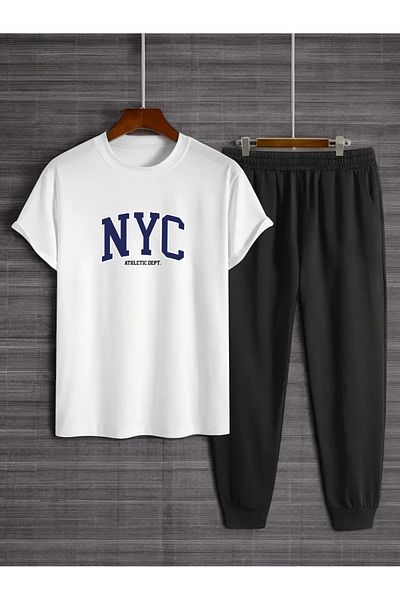 uyguntarz Σετ αθλητικών μπλουζών Unisex Nyc με εμπριμέ σχέδιο