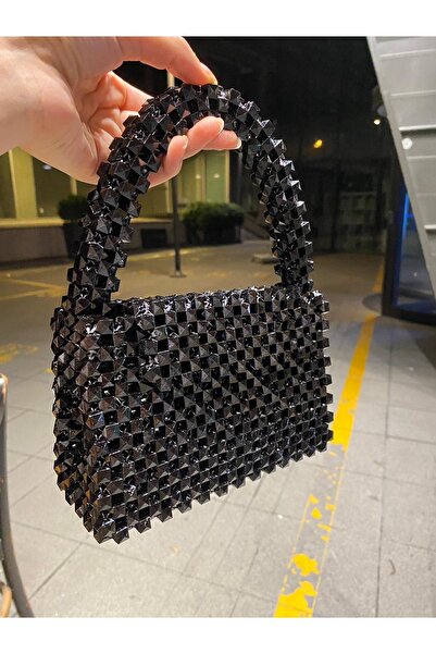 GÜLSEMALİ Чорна сумка з перламутровою кришкою