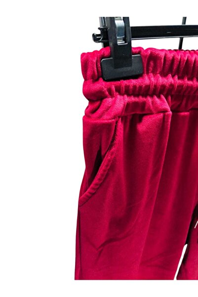 BOYA MODA FRANSIZ KADİFE BATTAL BOY BÜYÜK BEDEN 2 FLETO CEPLİ PAÇA  MANŞETLİ EŞOFMAN ALTI PİJAMA