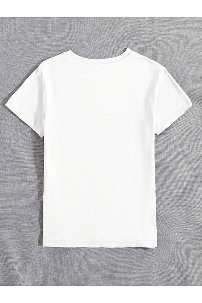 PALPİTO Tricou oversize cu imprimeu alb Bear For Ever pentru femei