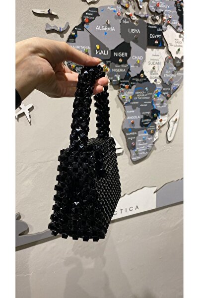 GÜLSEMALİ Чорна сумка з перламутровою кришкою