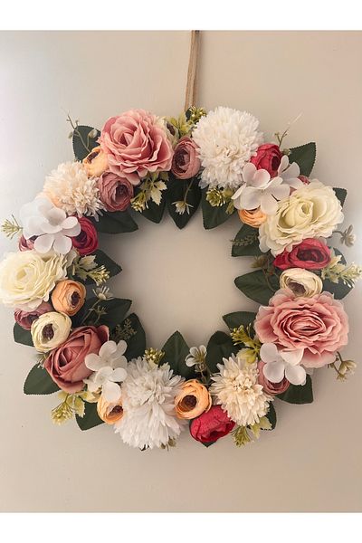 Yeşil Atölye Pink Flower Door Ornament Home Decor Christmas Ornament