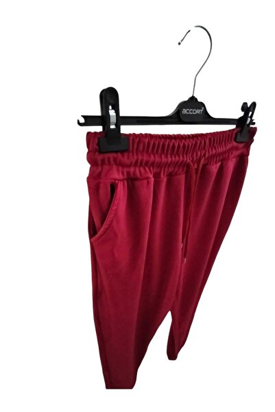 BOYA MODA FRANSIZ KADİFE BATTAL BOY BÜYÜK BEDEN 2 FLETO CEPLİ PAÇA  MANŞETLİ EŞOFMAN ALTI PİJAMA