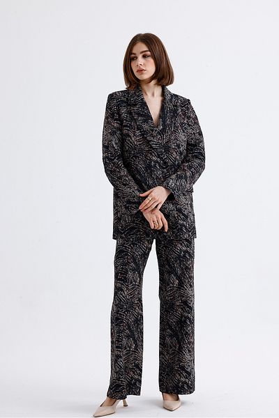 Sense Black Coffee Print Suit - Jacket and Trousers Ckt36036