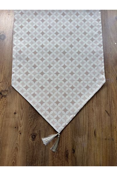HALFART Μπεζ πλακάκι Duck Linen Runner και Σετ 6 τεμαχίων Beige Supla