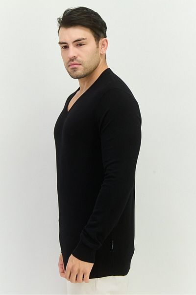 French Connection Men V-neck Knitted Sweater, Black