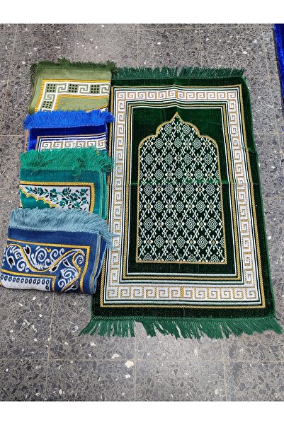 Classy 10  adet karışık renkler desenli kadife secacdelerimi hediyelik hac umre