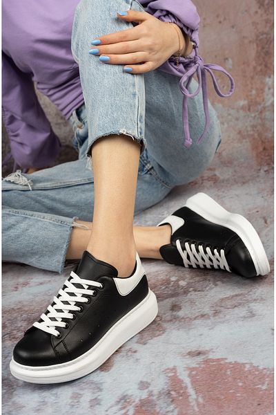 Three Bross Adidași ortopedici casual - pantofi sport alb-negru