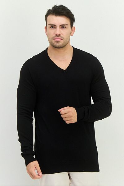 French Connection Men V-neck Knitted Sweater, Black