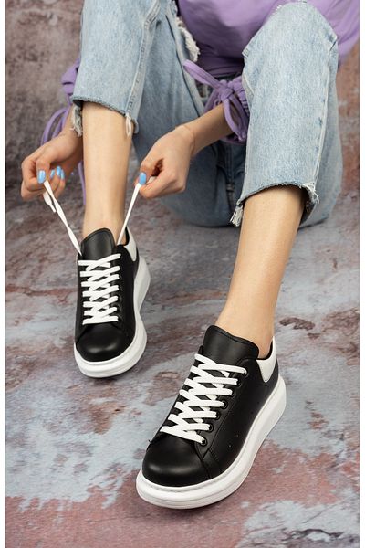 Three Bross Adidași ortopedici casual - pantofi sport alb-negru