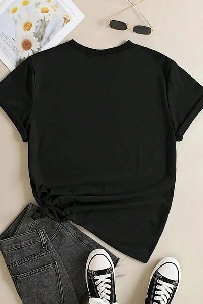 Let's Wear Μπλουζάκι με φλοράλ εμπριμέ συμπαγές χτενισμένο βαμβακερό λαιμόκοψη