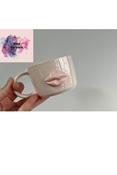 RinaSeramik PEMBE DUDAK SERAMİK MUG