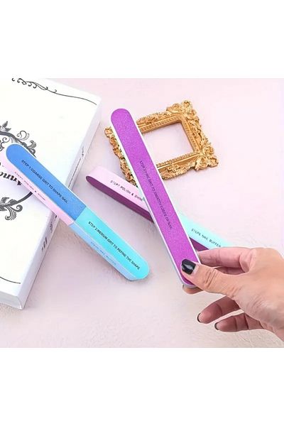 MİNİFİYONK Professional Paper Rasp and 7 Sided Nail Rasp Set
