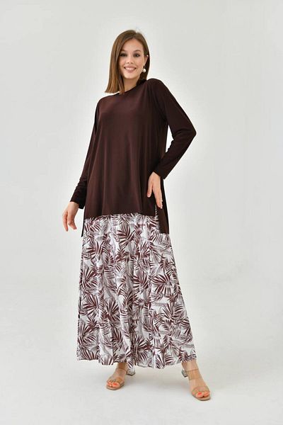 NİSUM MODA ΣΕΤ ΦΟΥΣΤΑ ΣΑΝΤΙΓΙ ΜΕ ΣΧΕΔΙΟ PALM
