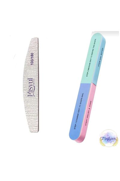 MİNİFİYONK Professional Paper Rasp and 7 Sided Nail Rasp Set