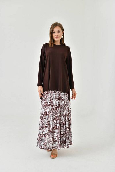 NİSUM MODA ΣΕΤ ΦΟΥΣΤΑ ΣΑΝΤΙΓΙ ΜΕ ΣΧΕΔΙΟ PALM