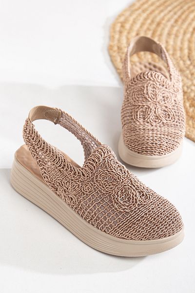 Mc vay Shoes 001 Dantela împletită Spatele este susținut de cauciuc Sandale elegante cu vârf închis Vă rugăm să preferați 1 mărime mai mică!! !