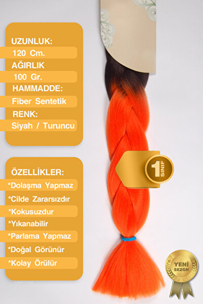 TAM TARZ Afrika Örgüsü Rasta Ve Box Braid için Fiber Sentetik Saç / Siyah - T...