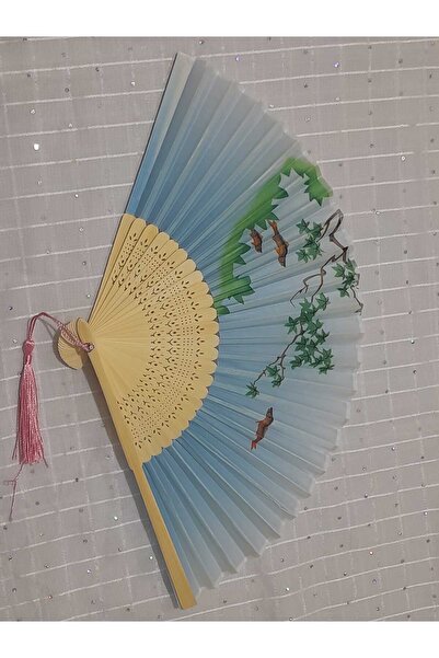 asya stil Ahşap desenli yüksek kaliteli Japon bambu yelpazesi