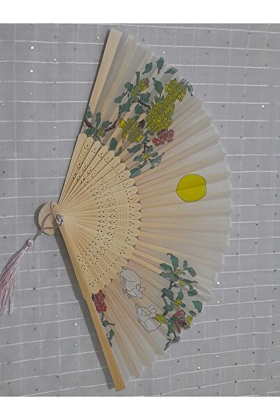 asya stil Ahşap desenli yüksek kaliteli Japon bambu yelpazesi