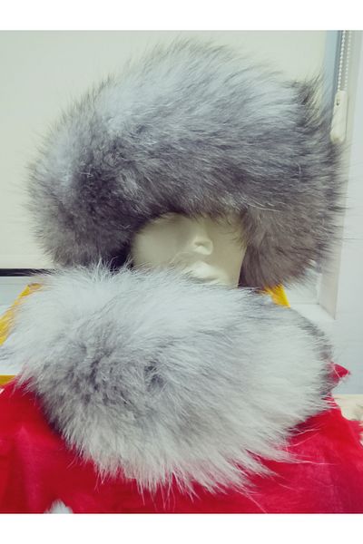 hoaryage Attachable Tailed Wolf Lint Börk Heart Hat