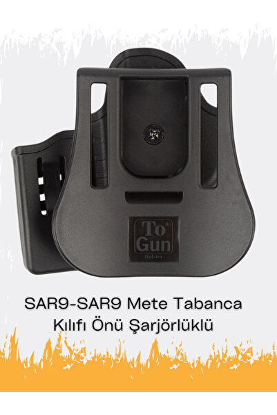 Polis Sepeti To Gun Holster Sarsılmaz SAR9-SAR9 Mete Tabanca Kılıfı Önü Şarjörlüklü Siyah SAĞ EL