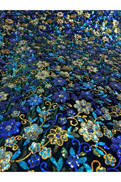 OsmanKumaşDantel Payet İşlemeli Kadife (1Adet=100cmx150cm)