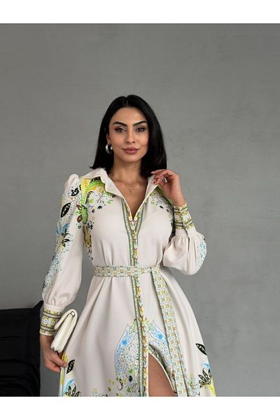 suphias Atlas Fabric Dress (Sash Included)