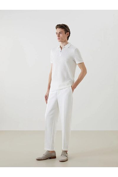 LC Waikiki Ανδρικό παντελόνι LCW Vision Ecru Standard Fit