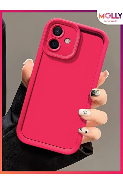 Molly iPhone 11 İçin Magenta Pembe Kenarları Kalın Pan Silikon Kılıf