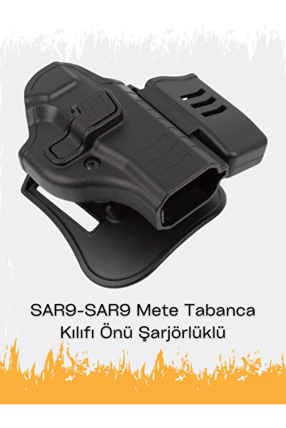 Polis Sepeti To Gun Holster Sarsılmaz SAR9-SAR9 Mete Tabanca Kılıfı Önü Şarjörlüklü Siyah SAĞ EL