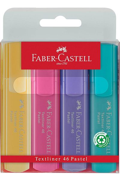 STOREMAX Ysstorex Textmarker Textliner 1546 Pastel, 1 - 5 Mm, Pack of 4, Content: 1X Yellow, Green, Fuchsia