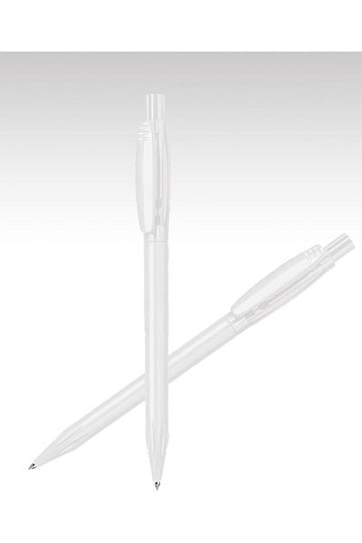 STOREMAX White 646268   Clip Ballpoint Pen (Blue Ink)