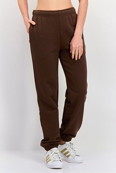 NIA Women Regular Fit Drawstring Plain Sweatpants, Brown