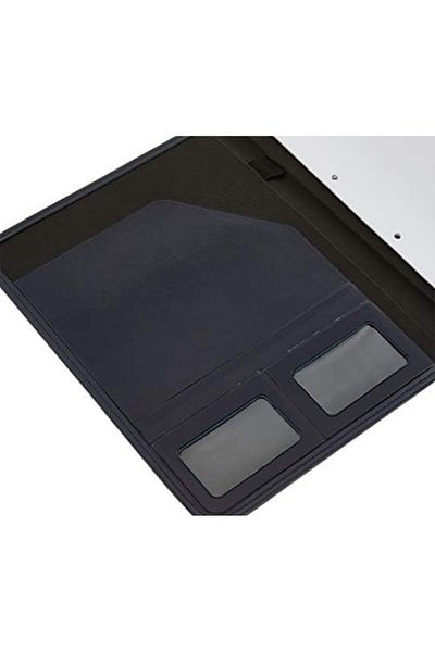 STOREMAX Muartshop 412-3 Secretary's Notebook A4 Secretary's File Secretary's Table with Leather Cover, Navy Blue