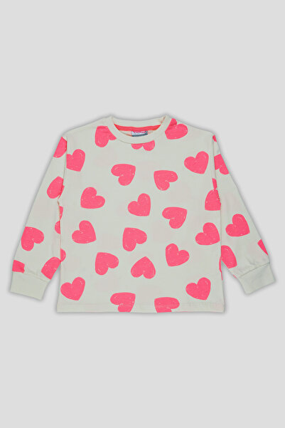 Irmak kids Girl's Winter Rose Gold Two Yarn Heart Pattern Pajamas Set