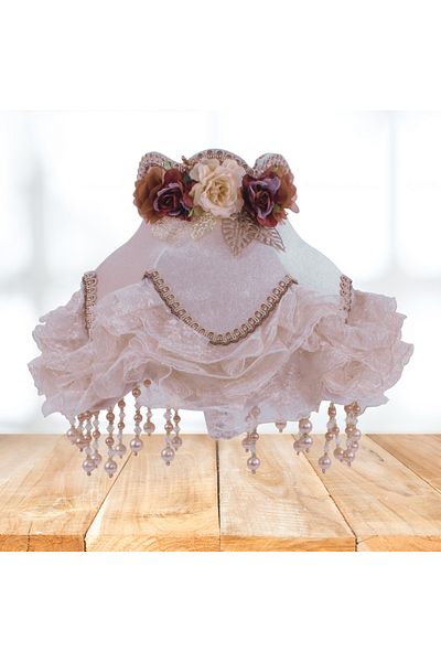Dekovien Vintage Mink 30x25cm - قبعة مخملية كلاسيكية مزخرفة بالزهور
