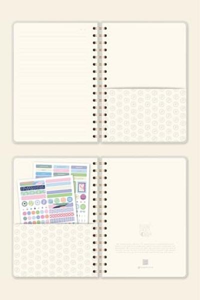 STOREMAX Sellbuystore A5 Spiral Hard Cover Linen Line Undated Notepad Cream 1053513