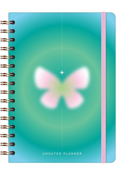 STOREMAX MU-ARTSHOP A5 Σπειροειδής Ατελείωτος Έγχρωμος Planner Πρόγραμμα Ημερολόγιο με Σελίδα Motivation Butterfly tnca 871301
