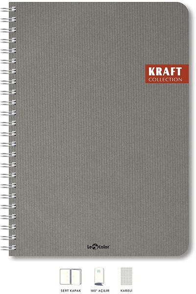 STOREMAX Sellbuystore Color 2017105/2 Kraft Notebook Hard Cover, Spiral, 1.Pulp Paper, 200 Pages, Petro