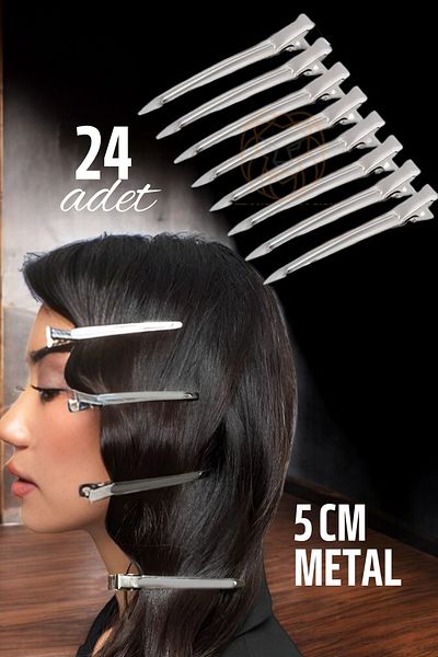 Transformacion كماشة شعر معدنية بإبزيم - 24 قطعة 721371