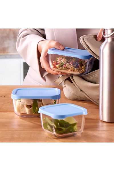 STOREMAX Sellbuystore Snowbox Storage Container Blue Lid 275 Cc 53223 Set of 4 1053513