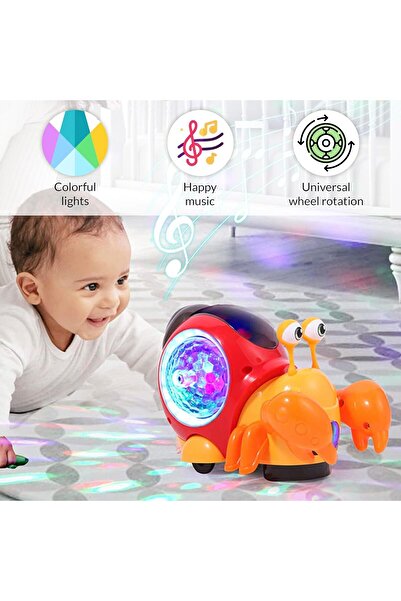 LRS STORE Sesli ve Işıklı Hareketli Yengeç Oyuncak – Eğlenceli ve Öğretici Ço...