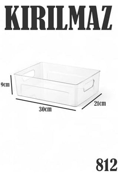 STOREMAX Unbreakable Durable Refrigerator - 30X21X9 cm Organized Kotte Transparent 6 Piç
