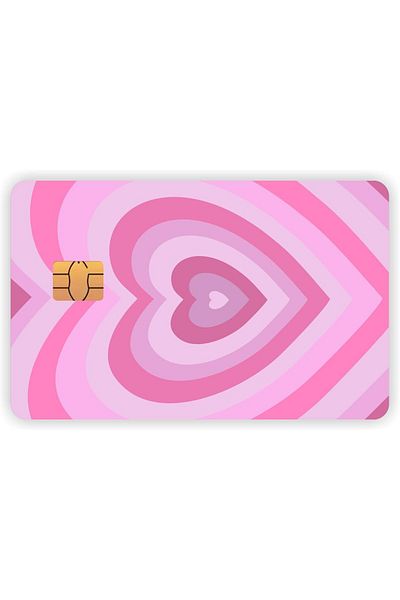 STOREMAX Pink Heart Card Skin Sticker Tag Gkcreative Accessory Strbuyx 1073147