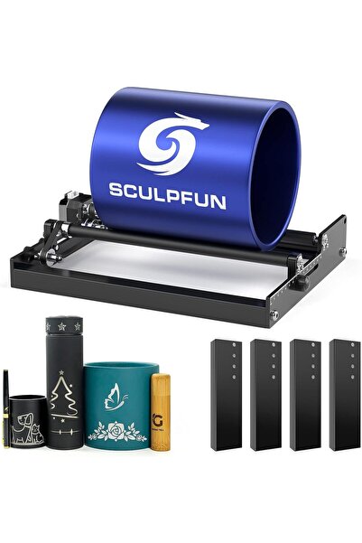 Sculpfun Lazer Markalama İçin Döndürme Aparatı Rotary Roller 360 Derece Y Aksı