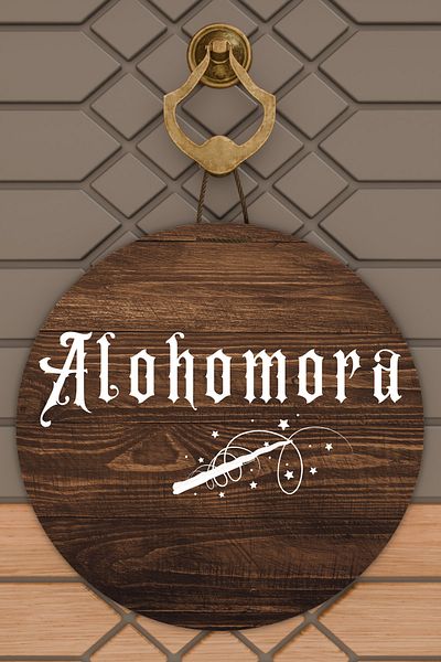 Rugmood Μοντέρνο Στολίδι Πόρτας Ξύλινο Δάπεδο Alohomora Στολίδι Εξωτερικής Πόρτας